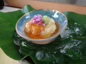 翡翠茄子と自家製汲み上げ湯葉